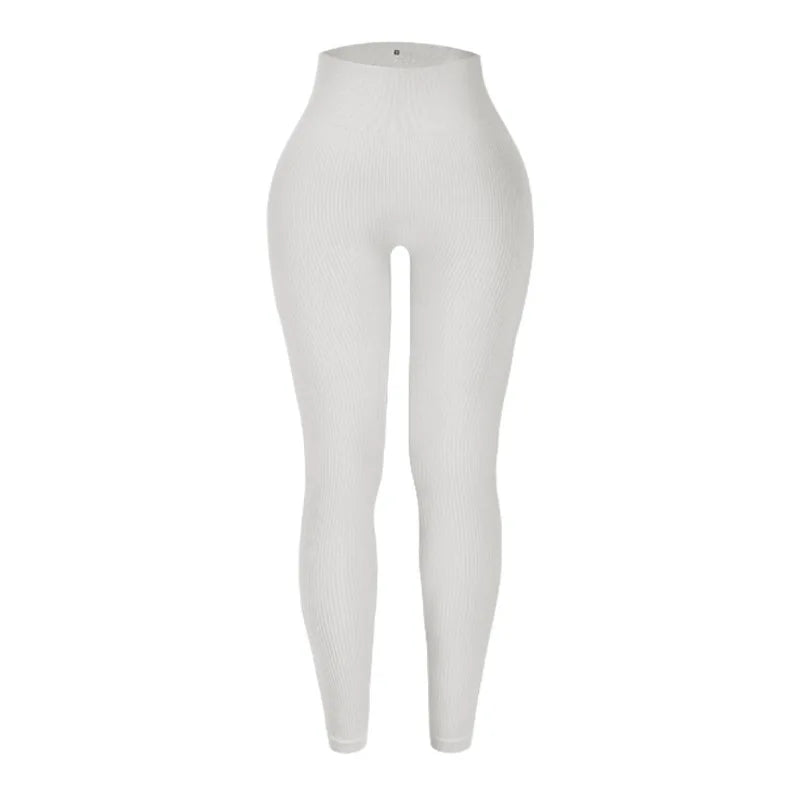 Thread Solid Leggings Women Seamless Knit Yoga Pants High Waist Hip Liftting Tights Fashion Slim Workout Running Sports Leggings - Kenzo Yoga