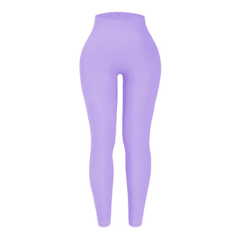 Thread Solid Leggings Women Seamless Knit Yoga Pants High Waist Hip Liftting Tights Fashion Slim Workout Running Sports Leggings - Kenzo Yoga