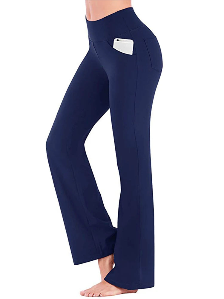 Ogilvy Mather Solid Elegant Female Lady Women's Legs Pants Palazzo Flared Wide Killer High Waist OL Ladies Career Long Trousers - Kenzo Yoga