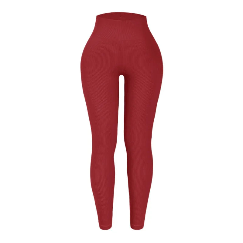 Thread Solid Leggings Women Seamless Knit Yoga Pants High Waist Hip Liftting Tights Fashion Slim Workout Running Sports Leggings - Kenzo Yoga