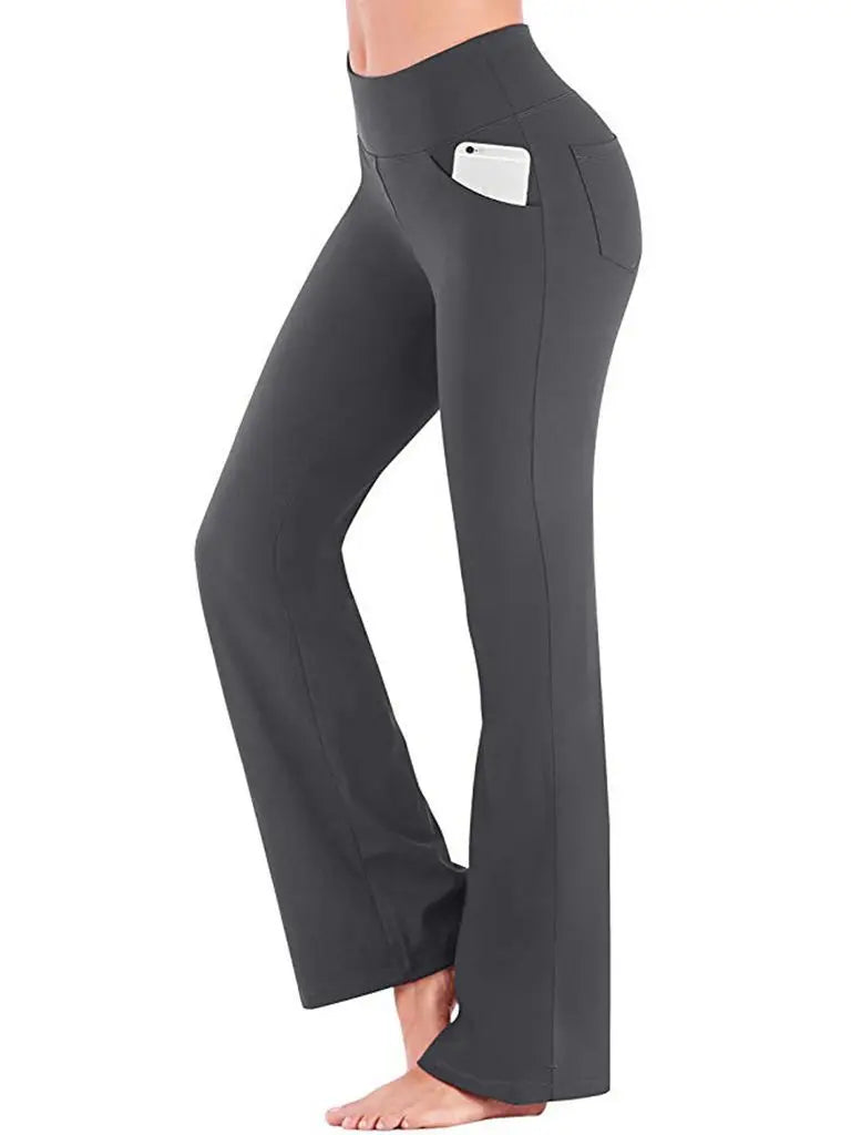 Ogilvy Mather Solid Elegant Female Lady Women's Legs Pants Palazzo Flared Wide Killer High Waist OL Ladies Career Long Trousers - Kenzo Yoga