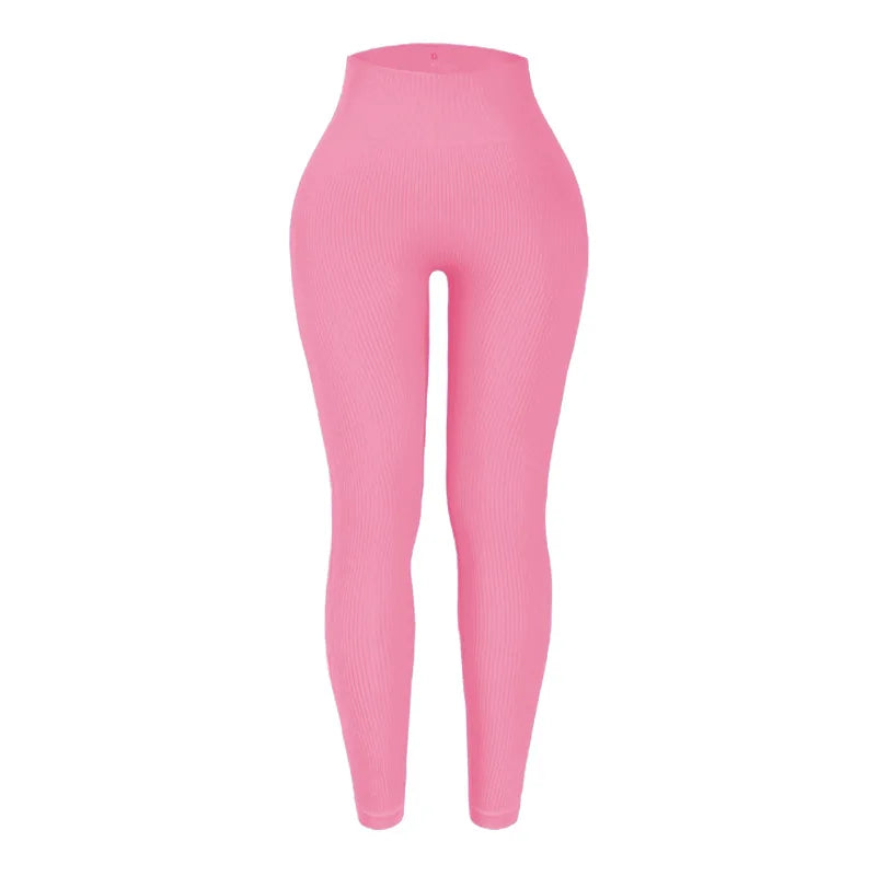 Thread Solid Leggings Women Seamless Knit Yoga Pants High Waist Hip Liftting Tights Fashion Slim Workout Running Sports Leggings - Kenzo Yoga