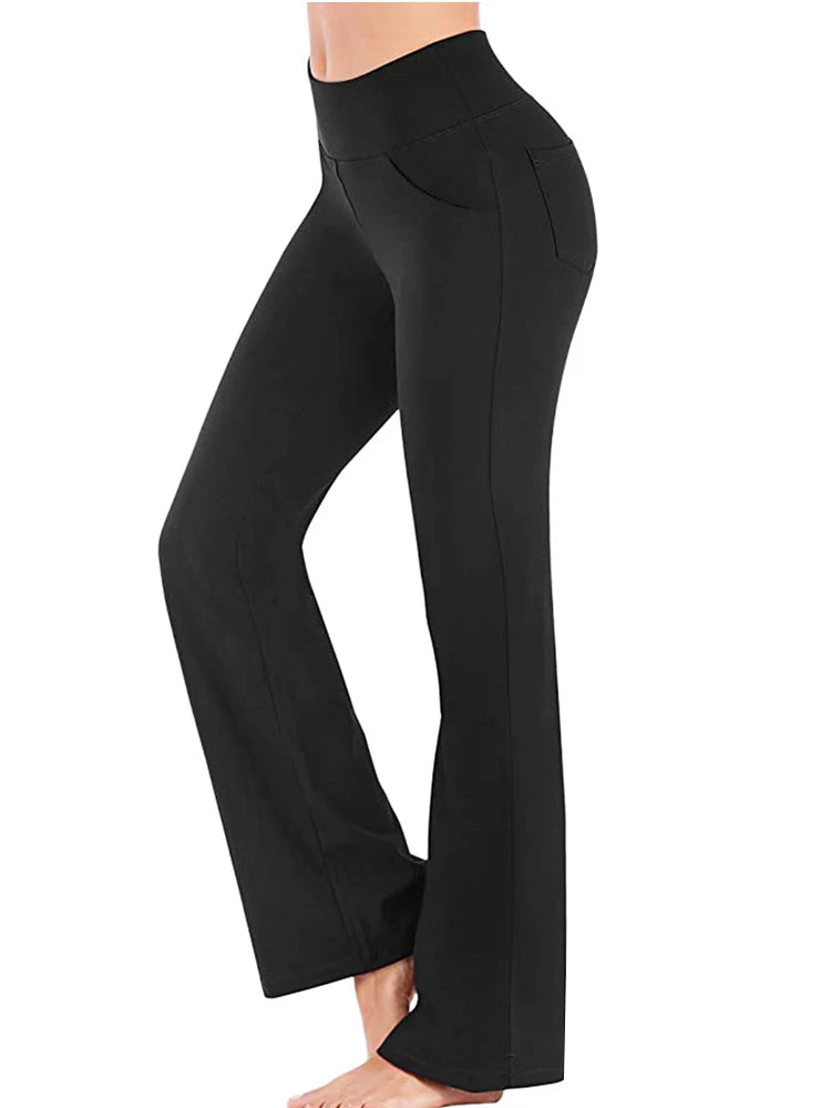 Ogilvy Mather Solid Elegant Female Lady Women's Legs Pants Palazzo Flared Wide Killer High Waist OL Ladies Career Long Trousers - Kenzo Yoga