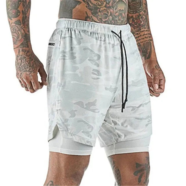 Men’s 2-in-1 Sports Shorts – Double-Layer Running & Gym Training Shorts - Kenzo Yoga