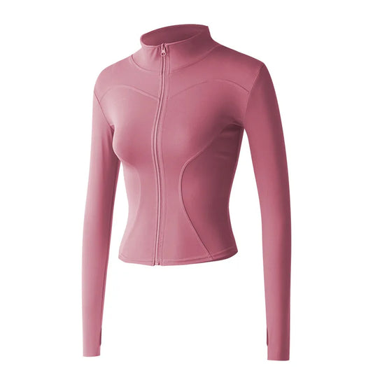 Long Sleeve Sports Jacket Women Zip Fitness Yoga Shirt Winter Warm Gym Top Activewear Running Coats Workout Clothes For Cycling - Kenzo Yoga