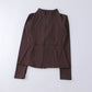 New yoga wear ladies coat round high elastic loose exercise yoga fitness long sleeve stand-up collar  yoga tops - Kenzo Yoga