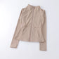 New yoga wear ladies coat round high elastic loose exercise yoga fitness long sleeve stand-up collar  yoga tops - Kenzo Yoga