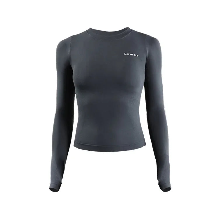Women's Long Sleeve Top Yoga Shirts Running T-Shirt Workout Fitness Gym Sports Top Training Crop Top Solidcolor лонгслив женский - Kenzo Yoga