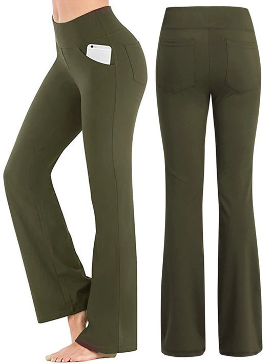 Ogilvy Mather Solid Elegant Female Lady Women's Legs Pants Palazzo Flared Wide Killer High Waist OL Ladies Career Long Trousers - Kenzo Yoga