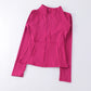 New yoga wear ladies coat round high elastic loose exercise yoga fitness long sleeve stand-up collar  yoga tops - Kenzo Yoga