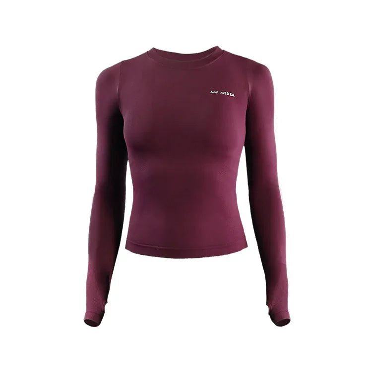 Women's Long Sleeve Top Yoga Shirts Running T-Shirt Workout Fitness Gym Sports Top Training Crop Top Solidcolor лонгслив женский - Kenzo Yoga